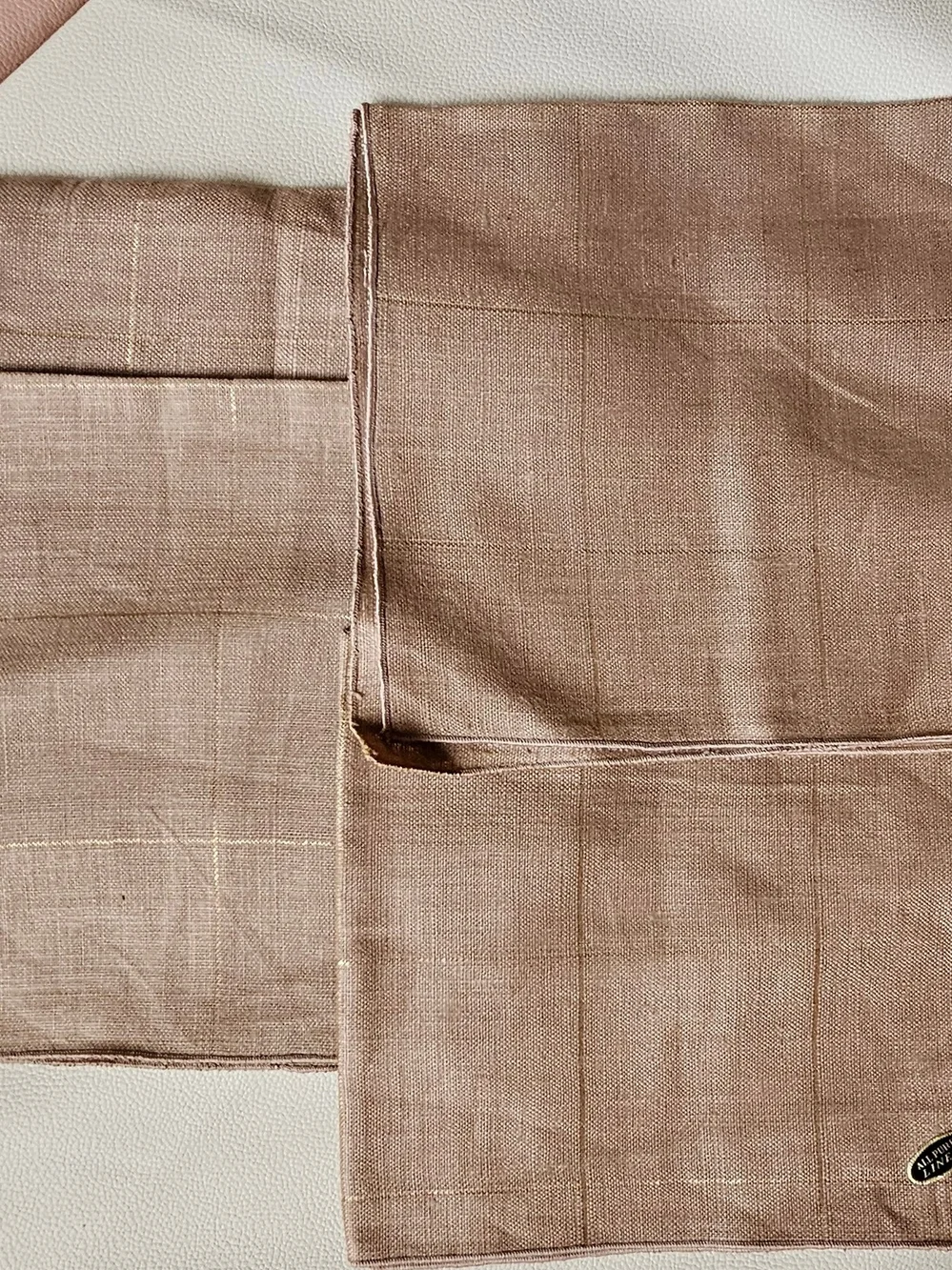 Vintage Linen Napkins Windowpane Design